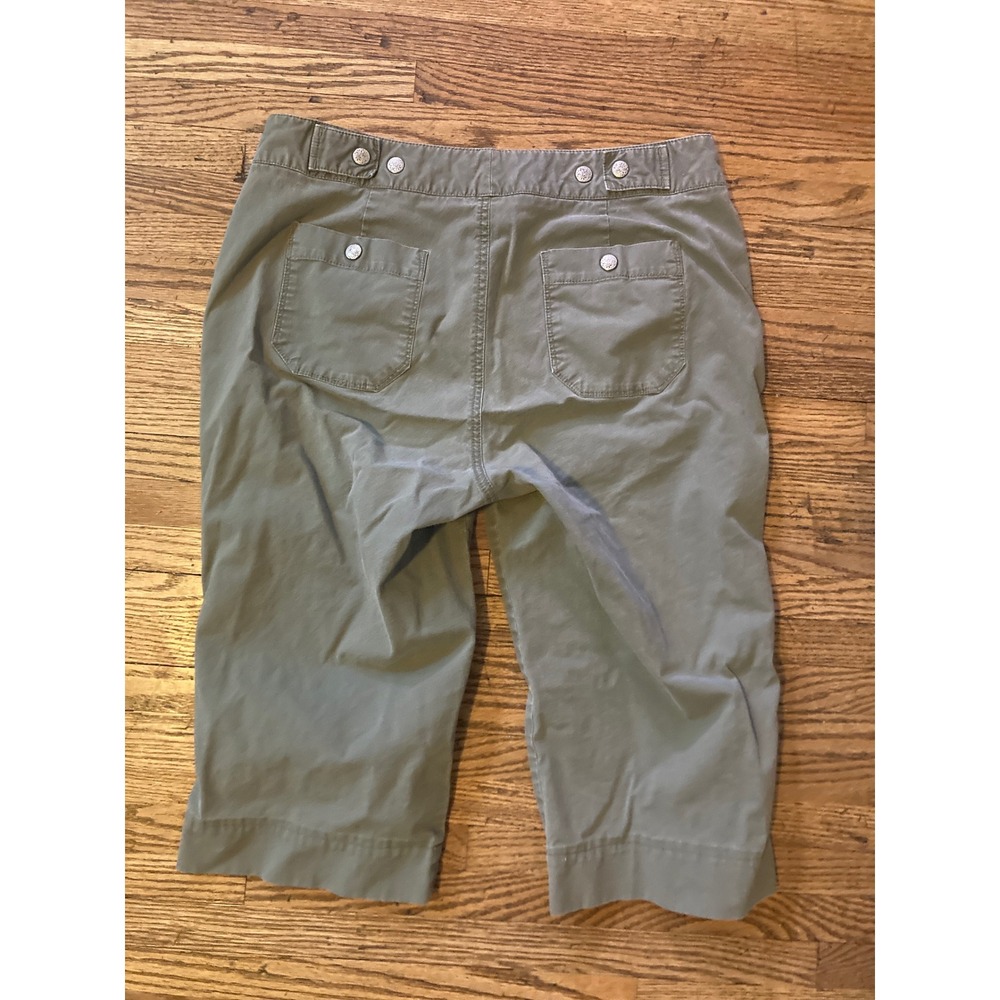 Dockers Favorite Fit Capri Pants Womens 10 Olive Green Stretch Cropped Khakis - Picture 2 of 3